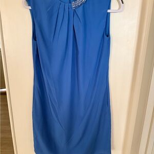 3.1 Phillip Lim Sleeveless Royal Blue Midi Dress with Beaded Neckline